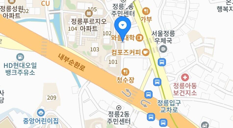 강북체형관리센터 위치 지도 — 서울 성북구 정릉로 251